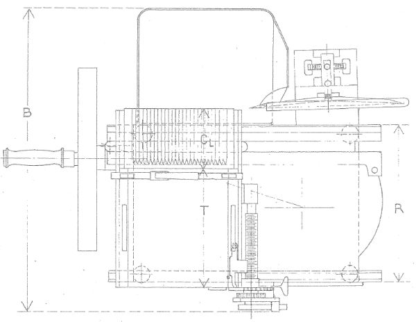 Berkel Model C technische Zeichnung von Oben