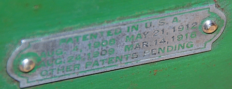 Patentplakette 1916-1